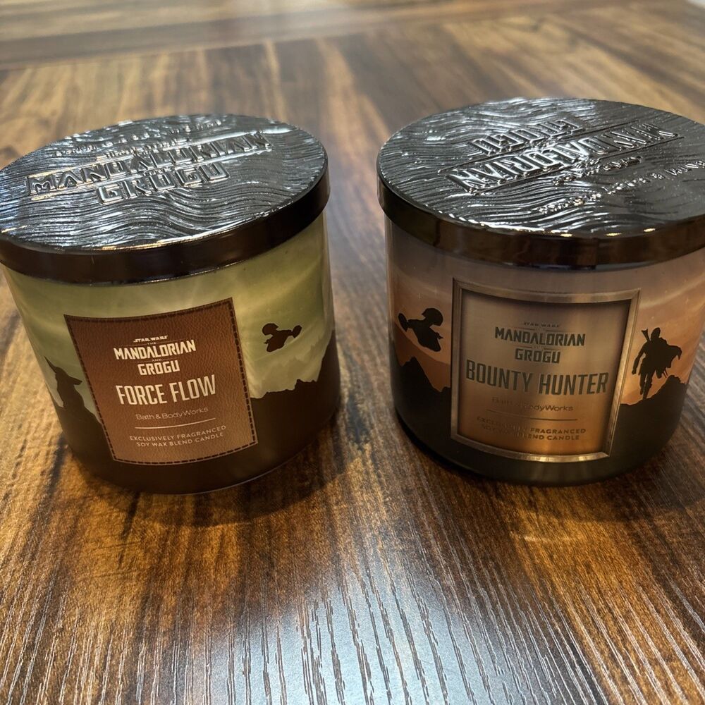 Bath & Body Works Mandalorian & Grogu Bounty Hunter & Force Flow 3-Wick Candles